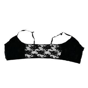 KIMCHI BLUE Black Lace Gothic Bra Crop Top Size Med-Large Womens Whimsygoth